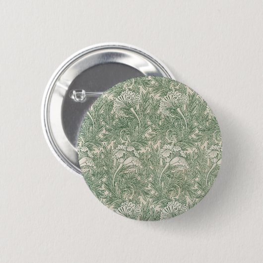 william morris tulip wallpaper textile green button (Vorne & Hinten)