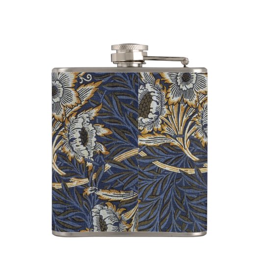 William Morris Tulip Willow Blue Muster Flachmann (Rückseite)