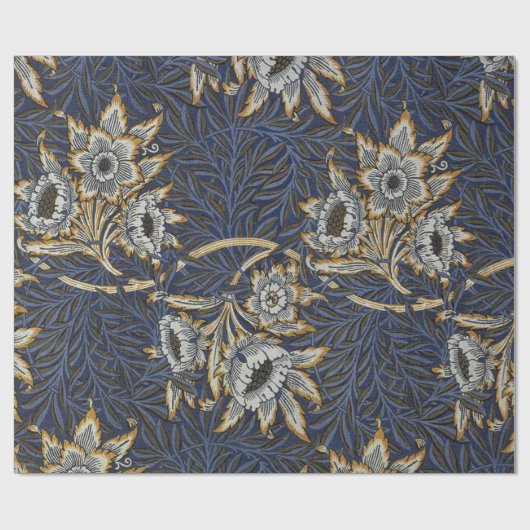 William Morris Tulip Willow Blue Muster Geschenkpapier (Flach)