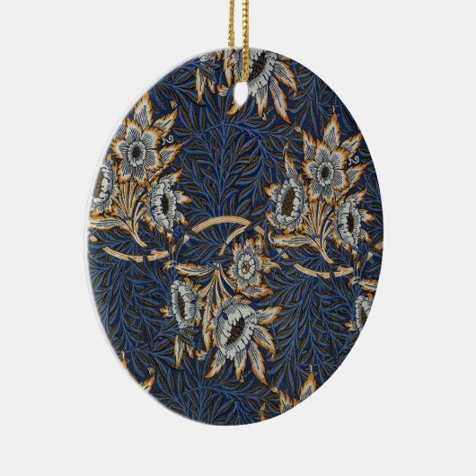 William Morris Tulip Willow Blue Muster Keramik Ornament (Rechts)