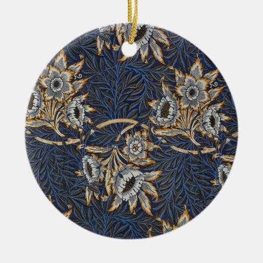 William Morris Tulip Willow Blue Muster Keramik Ornament (Vorne)