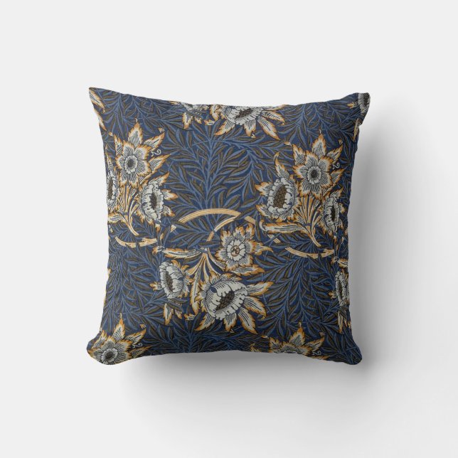 William Morris Tulip Willow Blue Muster Kissen (Vorderseite)