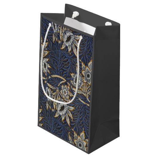 William Morris Tulip Willow Blue Muster Kleine Geschenktüte (Rückseite Schrägansicht)