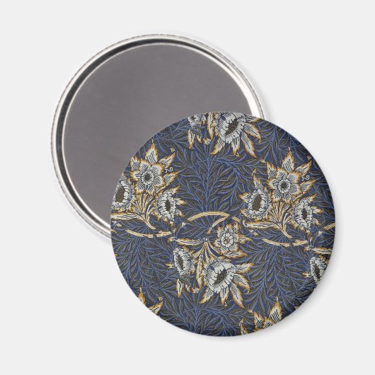 William Morris Tulip Willow Blue Muster Magnet (Vorderseite/Rückseite)