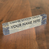 William Morris Tulip Willow Blue Muster Namensplakette (Seite)