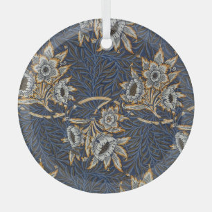 William Morris Tulip Willow Blue Muster Ornament Aus Glas