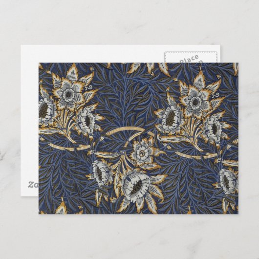 William Morris Tulip Willow Blue Muster Postkarte (Vorne/Hinten)
