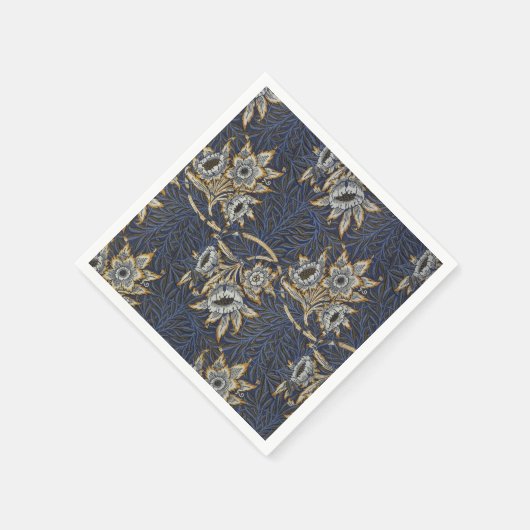 William Morris Tulip Willow Blue Muster Serviette (Ecke)