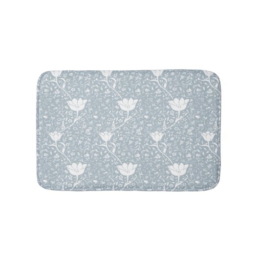 William Morris Tulips in weißem Muster Badematte (Vorderseite)