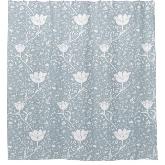 William Morris Tulips in weißem Muster Duschvorhang (Vorderseite)