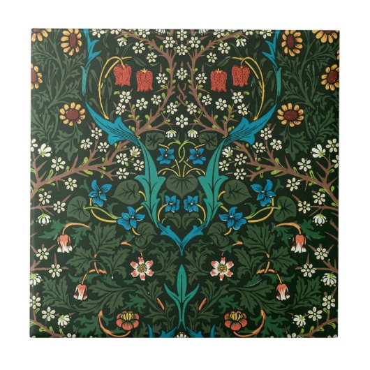 WILLIAM MORRIS "TULIPS" KERAMIK TILE FLIESE (Vorderseite)