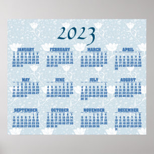 William Morris Tulips White Pattern 2023 Kalender Poster