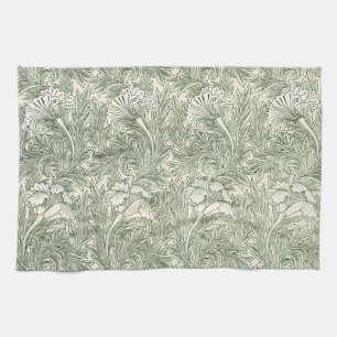 William Morris Tulpe Grüne Florale Kunst Druck Geschirrtuch