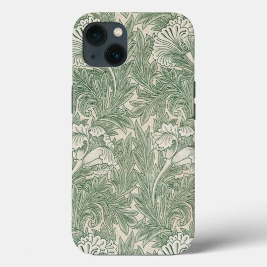William Morris Tulpe Tapete grün Case-Mate iPhone Hülle (Rückseite)