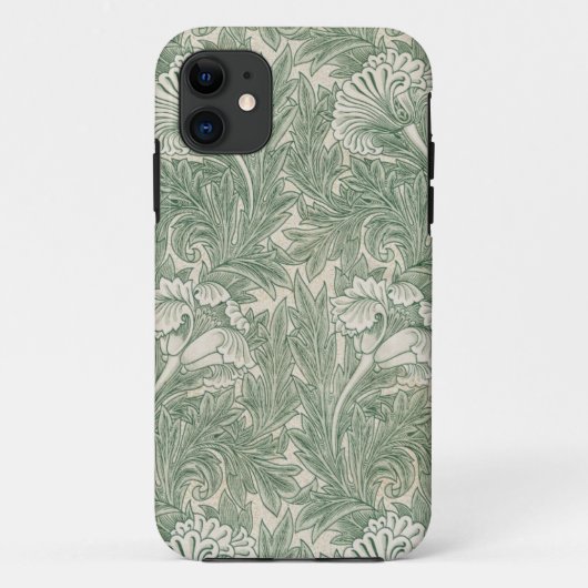 William Morris Tulpe Tapete grün Case-Mate iPhone Hülle (Rückseite)
