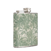 William Morris Tulpe Tapete grün Flachmann (Rechts)