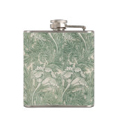 William Morris Tulpe Tapete grün Flachmann (Rückseite)