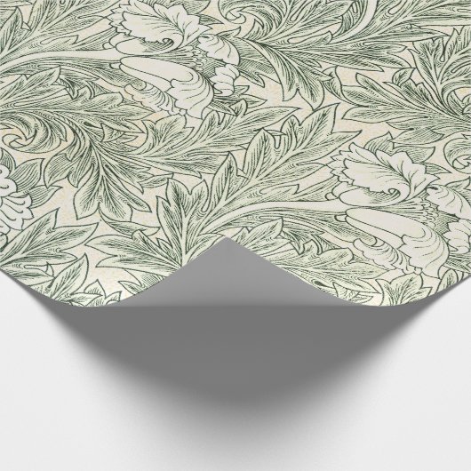 William Morris Tulpe Tapete grün Geschenkpapier (Ecke)