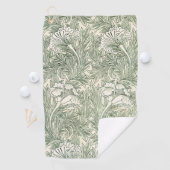 William Morris Tulpe Tapete grün Golfhandtuch (Insitu)