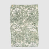 William Morris Tulpe Tapete grün Golfhandtuch (Vorderseite)