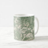 William Morris Tulpe Tapete grün Kaffeetasse (VorderseiteRechts)
