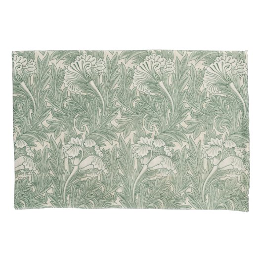 William Morris Tulpe Tapete grün Kissenbezug (Vorderseite)