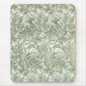 William Morris Tulpe Tapete grün Mousepad (Vorne)