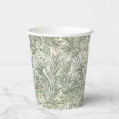 William Morris Tulpe Tapete grün Pappbecher (Rückseite)