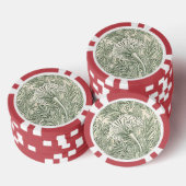 William Morris Tulpe Tapete grün Pokerchips (Stapel)