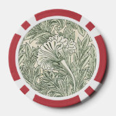 William Morris Tulpe Tapete grün Pokerchips (Rückseite)