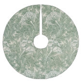 William Morris Tulpe Tapete grün Polyester Weihnachtsbaumdecke (Vorderseite)