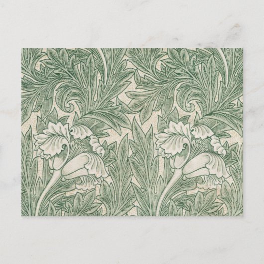 William Morris Tulpe Tapete grün Postkarte (Vorderseite)