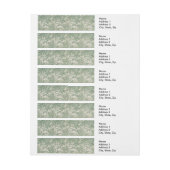 William Morris Tulpe Tapete grün Rundum-Adressaufkleber (Bogen)