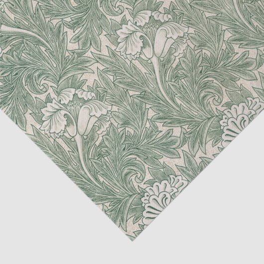 William Morris Tulpe Tapete grün Seidenpapier (Ausschnitt)