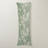 William Morris Tulpe Tapete grün Seitenschläferkissen (Vorderseite Vertikal)