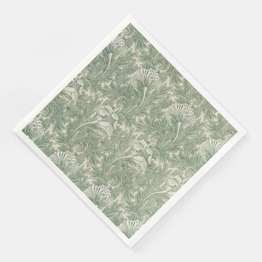 William Morris Tulpe Tapete grün Serviette (Ecke)