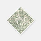 William Morris Tulpe Tapete grün Serviette (Ecke)