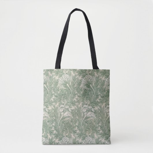 William Morris Tulpe Tapete grün Tasche (Vorderseite)