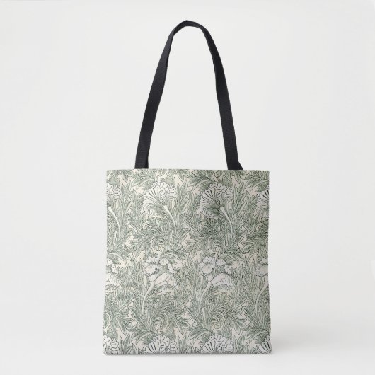 William Morris Tulpe Tapete grün Tasche (Vorderseite)