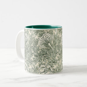William Morris Tulpe Tapete grün Zweifarbige Tasse