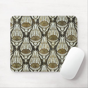 William Morris Tulpe und Gitter Blau Blumenkunst Mousepad