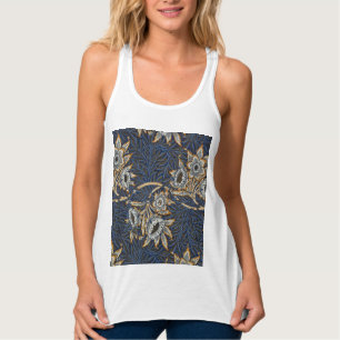 William Morris Tulpe Weidenmuster Blaue Flora Tank Top
