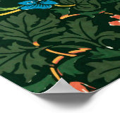 William Morris Tulpen Muster Vintage Stoffkunst Poster (Ecke)
