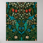 William Morris Tulpen Muster Vintage Stoffkunst Poster (Vorne)