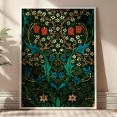 William Morris Tulpen Muster Vintage Stoffkunst Poster