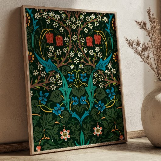 William Morris Tulpen Muster Vintage Stoffkunst Poster