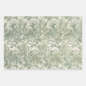 William Morris Tulpen-Wallpaper Klassisches Grün Geschenkpapier Set (Vorderseite)