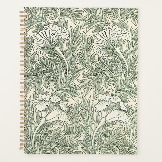 William Morris Tulpen-Wallpaper Klassisches Grün Planer (Vorderseite)