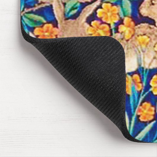 William Morris "Two Hares" - Kaninchen im Wald Mousepad (Ecke)
