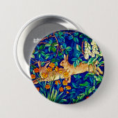 William Morris "Two Hares" Wild Rabbits Print Button (Vorne & Hinten)